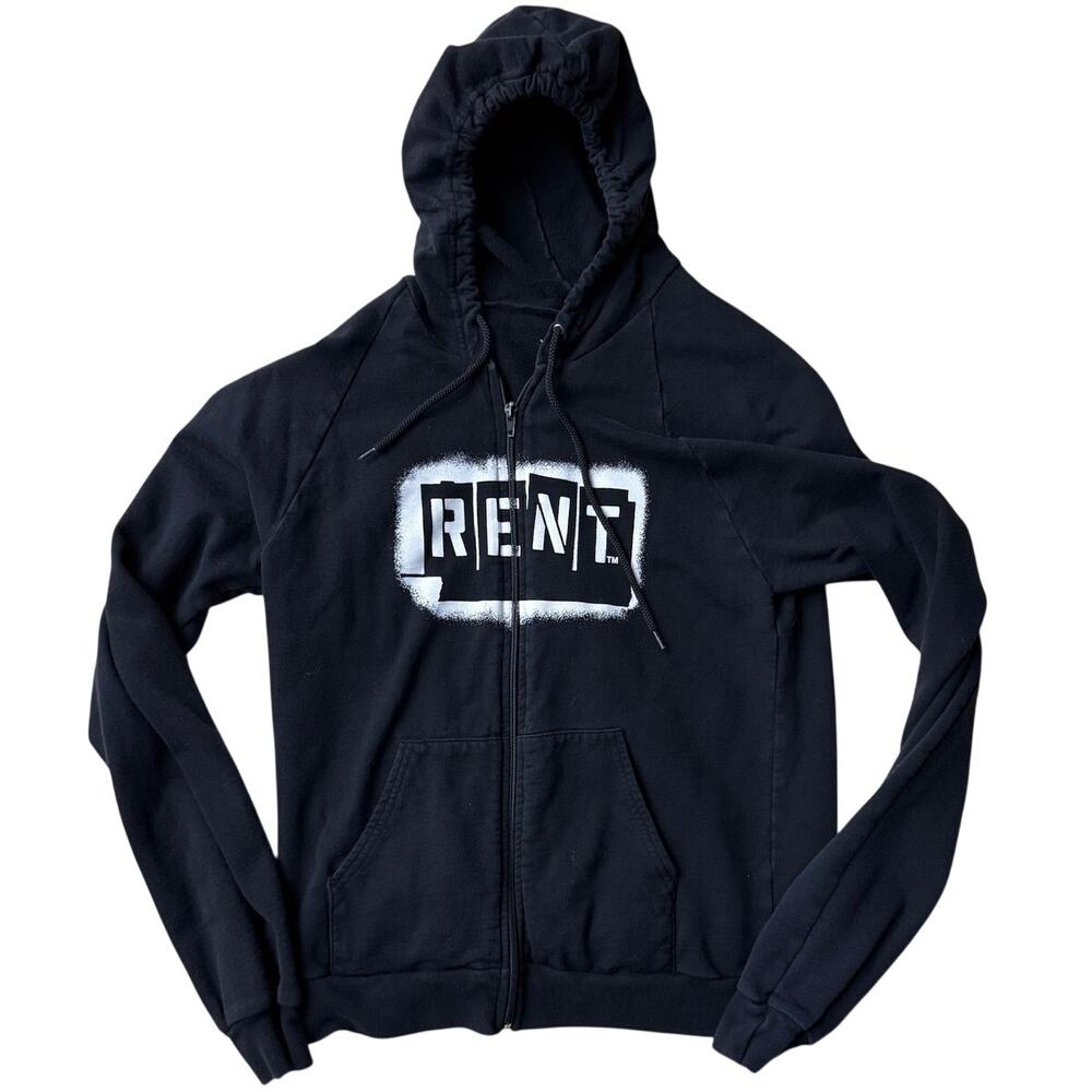 RENT Broadway Musical Theater Hoodie "No Day But Today" Black Sweatshirt Small